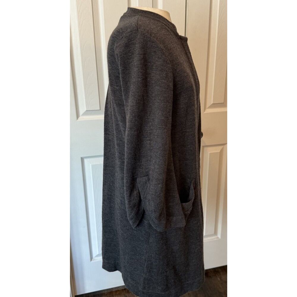 BCBGMAXAZRIA Sweater Jacket Women MED 100% Merino Wool Cardigan Knee Length Work - Picture 4 of 13
